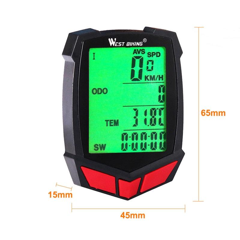 Bicycle Computer Wireless 20 Functions Speedometer Odometer Cycling Wireless Bike Computer Waterproof Bicycle Speedometer Odometer Support Smart Sensor LCD Backlight Display For Road Cycling Stevvex