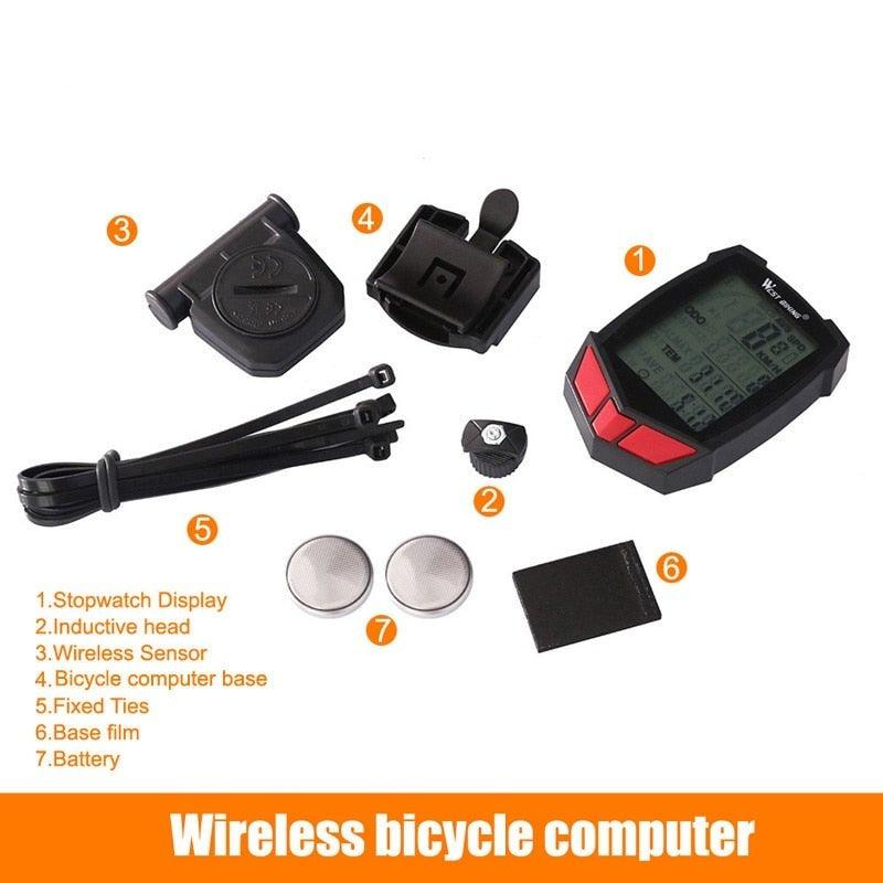 Bicycle Computer Wireless 20 Functions Speedometer Odometer Cycling Wireless Bike Computer Waterproof Bicycle Speedometer Odometer Support Smart Sensor LCD Backlight Display For Road Cycling Stevvex