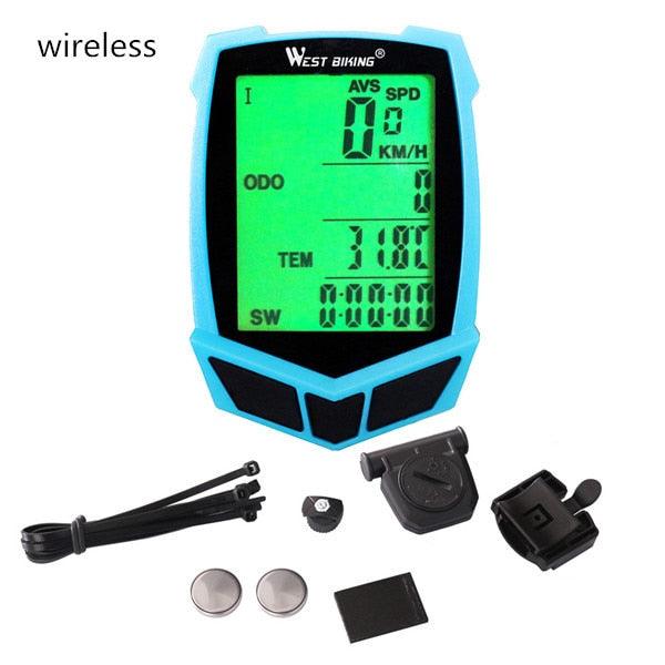 Bicycle Computer Wireless 20 Functions Speedometer Odometer Cycling Wireless Bike Computer Waterproof Bicycle Speedometer Odometer Support Smart Sensor LCD Backlight Display For Road Cycling Stevvex
