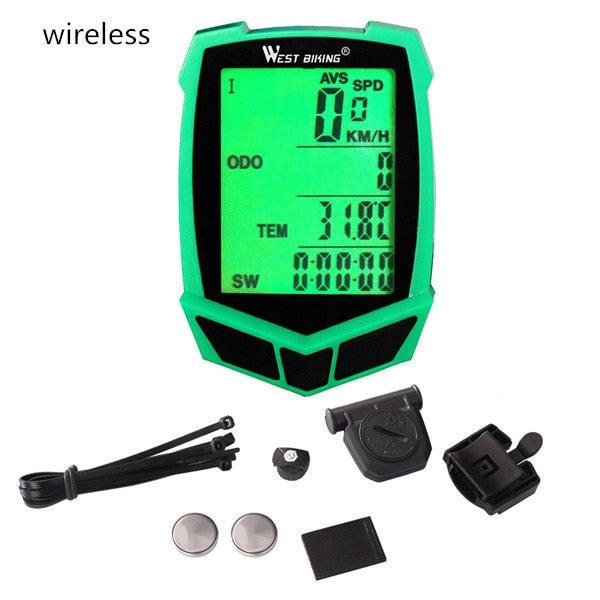 Bicycle Computer Wireless 20 Functions Speedometer Odometer Cycling Wireless Bike Computer Waterproof Bicycle Speedometer Odometer Support Smart Sensor LCD Backlight Display For Road Cycling Stevvex