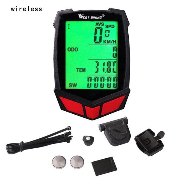 Bicycle Computer Wireless 20 Functions Speedometer Odometer Cycling Wireless Bike Computer Waterproof Bicycle Speedometer Odometer Support Smart Sensor LCD Backlight Display For Road Cycling Stevvex