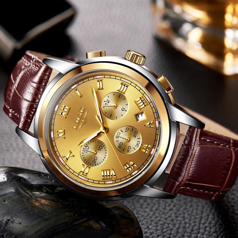 Men's Elegant Watch With Chronometers And Leather Belts  Business Style Perfect Gift Excellent Look - SJB-DIAMOND ELITES