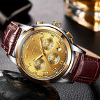 Men's Elegant Watch With Chronometers And Leather Belts  Business Style Perfect Gift Excellent Look - SJB-DIAMOND ELITES