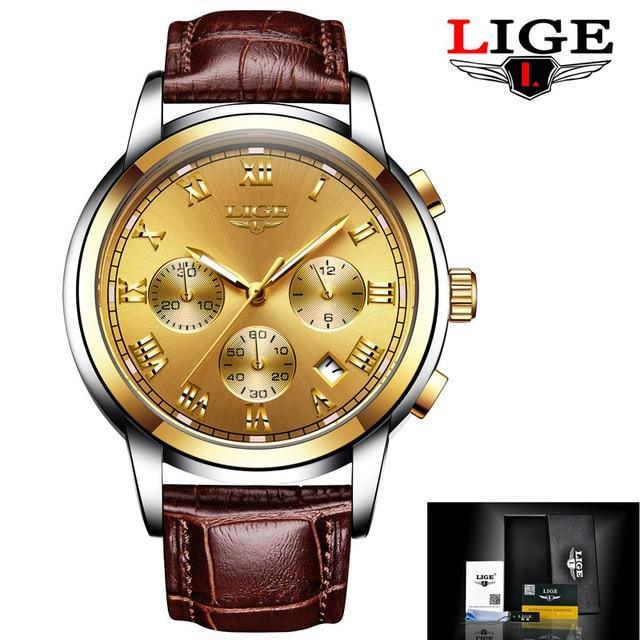 Men's Elegant Watch With Chronometers And Leather Belts  Business Style Perfect Gift Excellent Look - SJB-DIAMOND ELITES