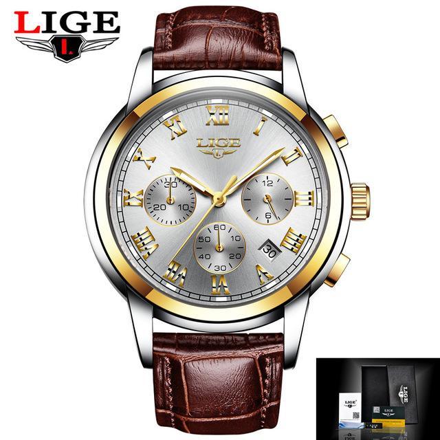 Men's Elegant Watch With Chronometers And Leather Belts  Business Style Perfect Gift Excellent Look - SJB-DIAMOND ELITES