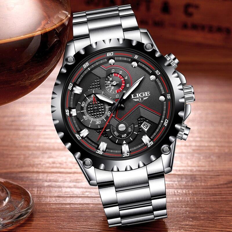 Men's  Watch With Chronometers Day Display And Fluorescent Hands Unique Design Excellent Gift Stevvex