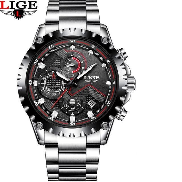 Men's  Watch With Chronometers Day Display And Fluorescent Hands Unique Design Excellent Gift Stevvex