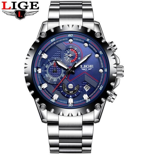 Men's  Watch With Chronometers Day Display And Fluorescent Hands Unique Design Excellent Gift Stevvex