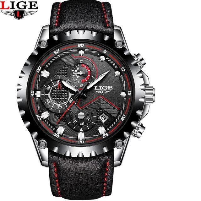 Men's  Watch With Chronometers Day Display And Fluorescent Hands Unique Design Excellent Gift Stevvex