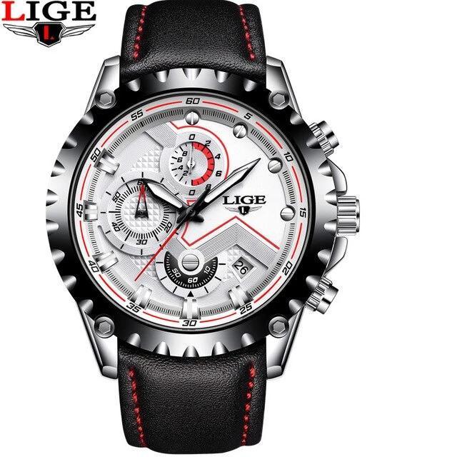 Men's  Watch With Chronometers Day Display And Fluorescent Hands Unique Design Excellent Gift Stevvex