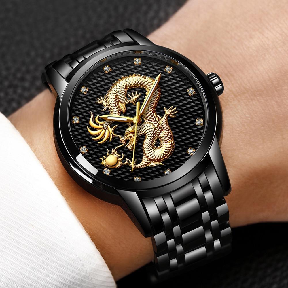 Men's Waterproof  Watch With 3D Dragon Design Excellent Look Perfect Gift For Your Man Stevvex