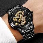 Men's Waterproof  Watch With 3D Dragon Design Excellent Look Perfect Gift For Your Man Stevvex