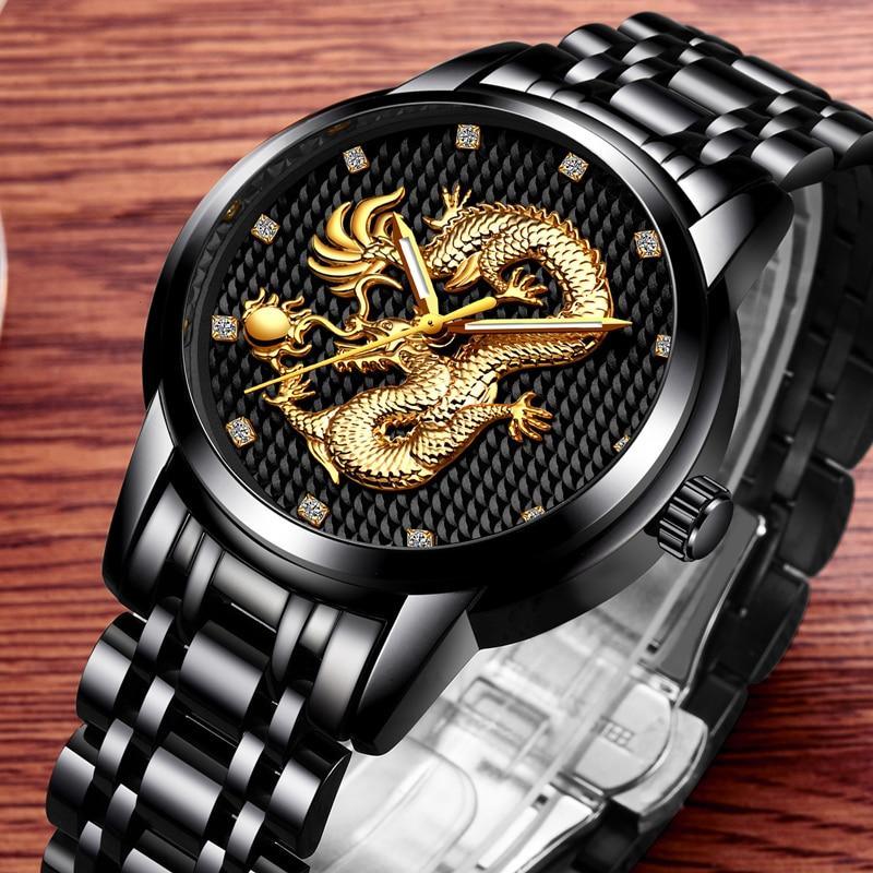Men's Waterproof  Watch With 3D Dragon Design Excellent Look Perfect Gift For Your Man Stevvex