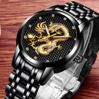 Men's Waterproof  Watch With 3D Dragon Design Excellent Look Perfect Gift For Your Man Stevvex