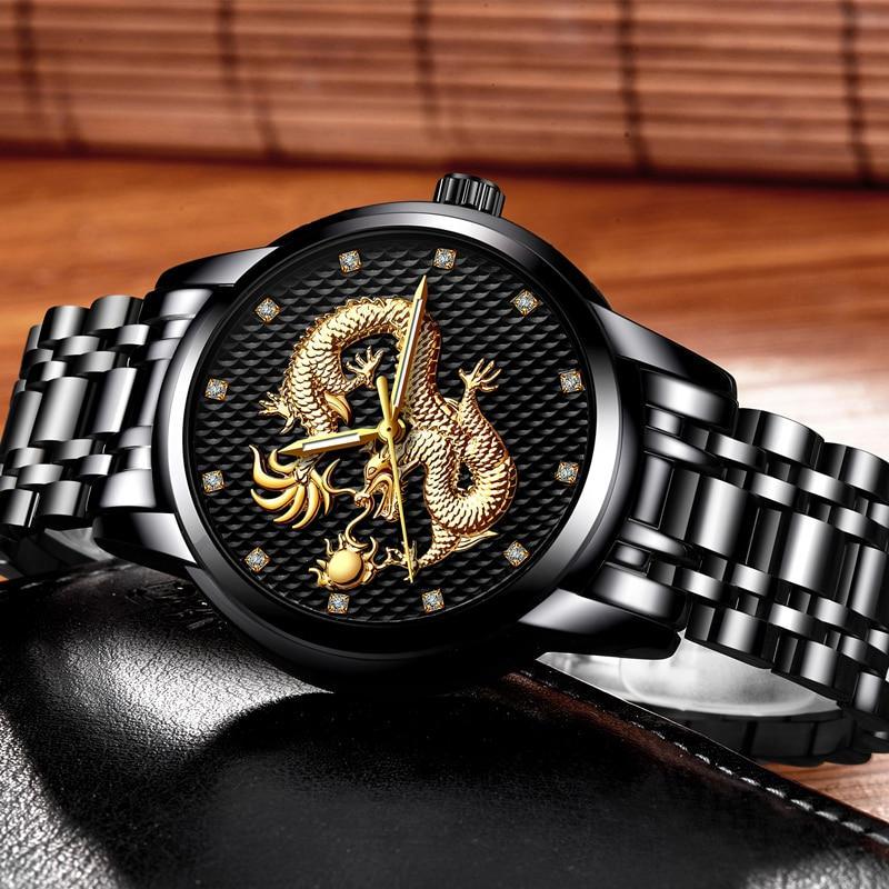Men's Waterproof  Watch With 3D Dragon Design Excellent Look Perfect Gift For Your Man Stevvex