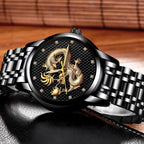Men's Waterproof  Watch With 3D Dragon Design Excellent Look Perfect Gift For Your Man Stevvex