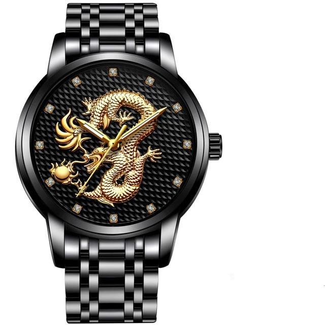 Men's Waterproof  Watch With 3D Dragon Design Excellent Look Perfect Gift For Your Man Stevvex