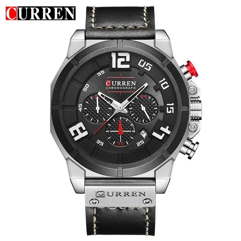 Men's Sport Waterproof Watch With Chronometers Large Numbers And Fluorescent Hands Perfect Gift For Your Man Stevvex