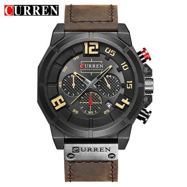 Men's Sport Waterproof Watch With Chronometers Large Numbers And Fluorescent Hands Perfect Gift For Your Man Stevvex