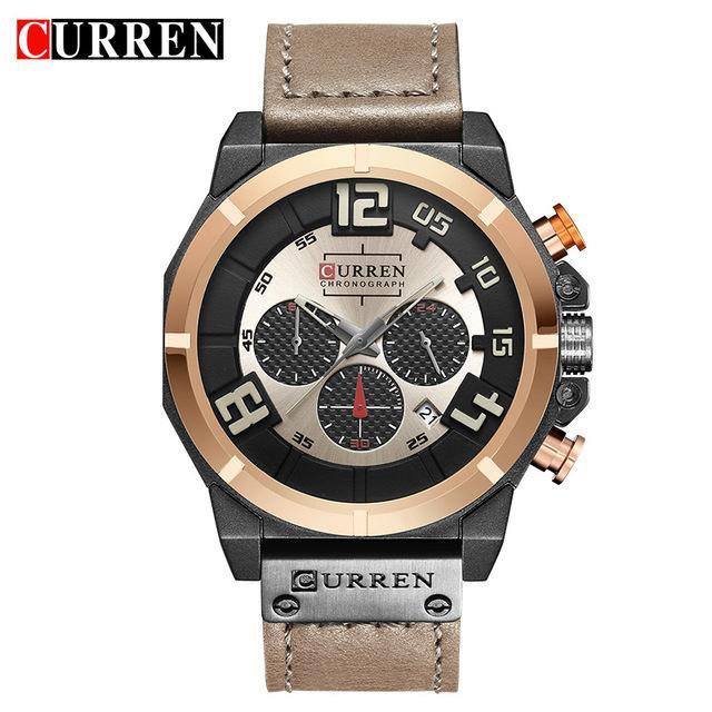 Men's Sport Waterproof Watch With Chronometers Large Numbers And Fluorescent Hands Perfect Gift For Your Man Stevvex