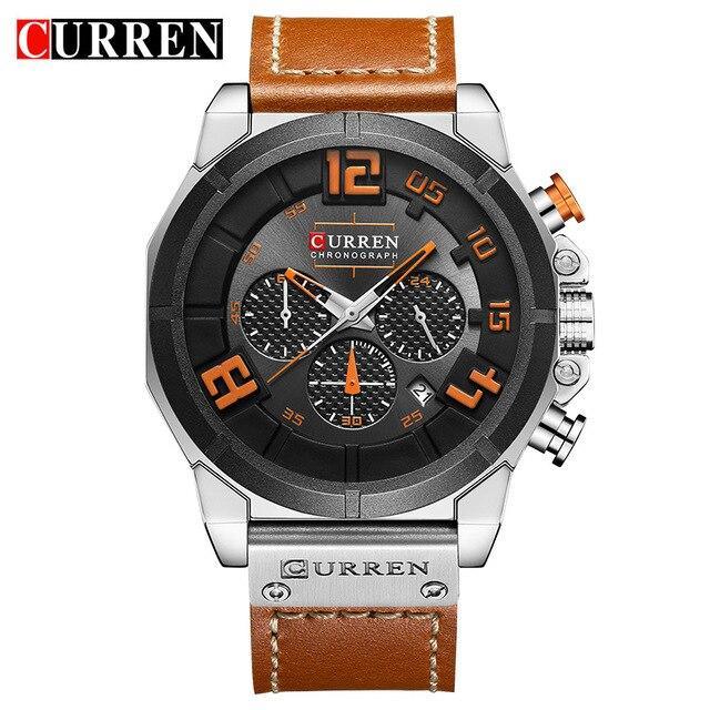 Men's Sport Waterproof Watch With Chronometers Large Numbers And Fluorescent Hands Perfect Gift For Your Man Stevvex