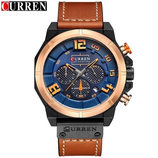 Men's Sport Waterproof Watch With Chronometers Large Numbers And Fluorescent Hands Perfect Gift For Your Man Stevvex