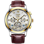 Business Men's Waterproof Watch With Chronometers Date Large Roman Numerals And Decorative Spiral Stevvex