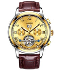 Business Men's Waterproof Watch With Chronometers Date Large Roman Numerals And Decorative Spiral Stevvex