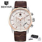 New Luxury Men Watches Chronograph Sports Watches Waterproof Casual Sport Leather Strap Quartz Men's Wrist Watch Stevvex