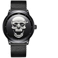 Men's Waterproof Stainless Steel Watch  3D Skull And Fluorescent Hands Unique Design Perfect Gift Stevvex