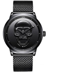 Men's Waterproof Stainless Steel Watch  3D Skull And Fluorescent Hands Unique Design Perfect Gift Stevvex