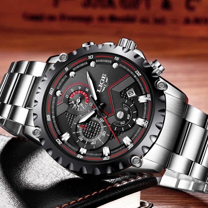 Men's  Watch With Chronometers Day Display And Fluorescent Hands Unique Design Excellent Gift Stevvex
