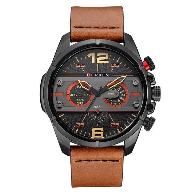 Men's  Waterproof Retro Style Watch With Excellent  Background, Chronometers  Large Numbers Perfect Gift Stevvex