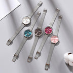 Women's Stylish Elegant Watch With Braided Steel Bracelet With Shiny Background Unique Design Perfect Gif