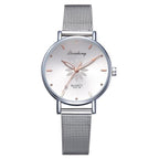 Women's Stylish Elegant Watch With Braided Steel Bracelet With Shiny Background Unique Design Perfect Gif