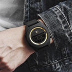 Digital Sport Men Watch Waterproof LED Wrist Watch Modern Round Black Design For Mens Stevvex