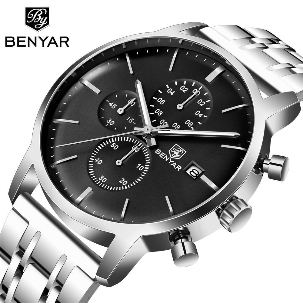 2021 New Business Men Watch Full Steel Quartz Luxury Casual Waterproof Leather Sports Male Wristwatch Stevvex
