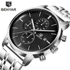 2021 New Business Men Watch Full Steel Quartz Luxury Casual Waterproof Leather Sports Male Wristwatch Stevvex