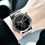 2021 New Business Men Watch Full Steel Quartz Luxury Casual Waterproof Leather Sports Male Wristwatch Stevvex
