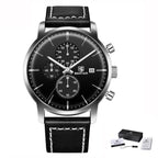 2021 New Business Men Watch Full Steel Quartz Luxury Casual Waterproof Leather Sports Male Wristwatch Stevvex