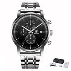 2021 New Business Men Watch Full Steel Quartz Luxury Casual Waterproof Leather Sports Male Wristwatch Stevvex