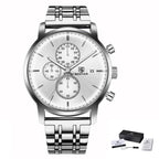 2021 New Business Men Watch Full Steel Quartz Luxury Casual Waterproof Leather Sports Male Wristwatch Stevvex