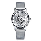 Unisex Metal Silver Watch With Steel Bracelet Unique Design Perfect Gift For Your Loved One - SJB-DIAMOND ELITES