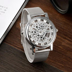 Unisex Metal Silver Watch With Steel Bracelet Unique Design Perfect Gift For Your Loved One - SJB-DIAMOND ELITES