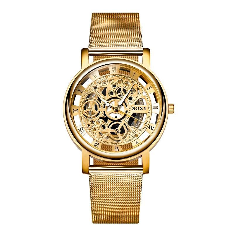 Unisex Metal Silver Watch With Steel Bracelet Unique Design Perfect Gift For Your Loved One - SJB-DIAMOND ELITES