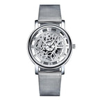 Unisex Metal Silver Watch With Steel Bracelet Unique Design Perfect Gift For Your Loved One - SJB-DIAMOND ELITES