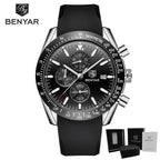 New Men Silver Blue Watch Business Analog Chronogragh Full Steel Luxury Casual Male Waterproof Sports Design Watches