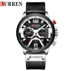 Men's Sports Waterproof Watch With Leather Belts, Chronometers And Large Numbers Details Luxury Watches Unique Design Excellent Gift Stevvex