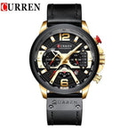 Men's Sports Waterproof Watch With Leather Belts, Chronometers And Large Numbers Details Luxury Watches Unique Design Excellent Gift Stevvex