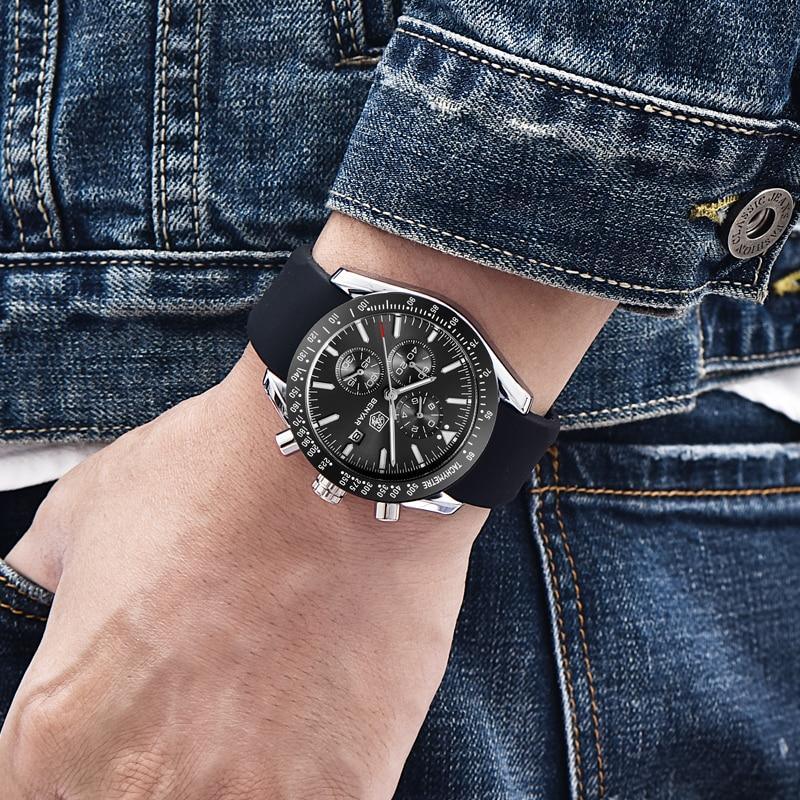 Luxury Men Stainless Steel Quartz Watch Accurate Timing Waterproof Analog Chronograph Men's Quartz Watches Stevvex
